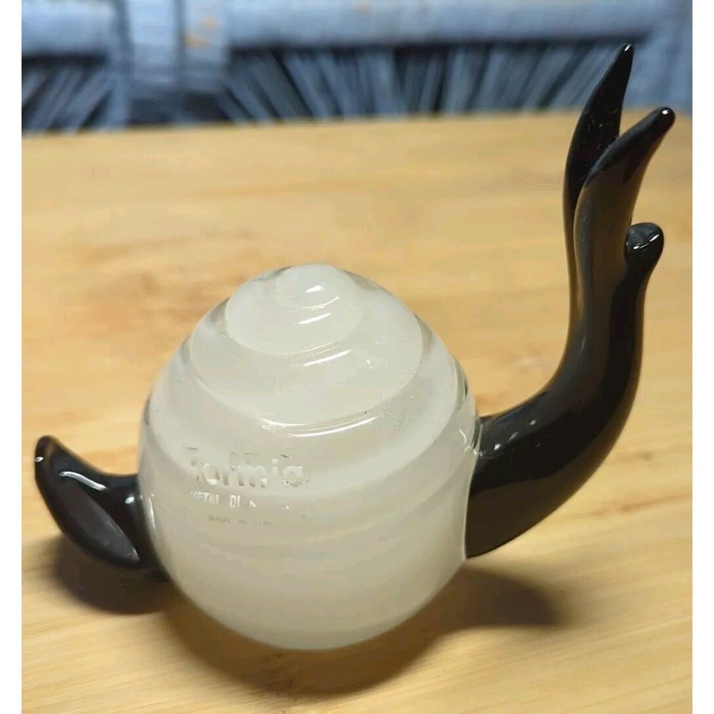 Murano Formia di vetri Snail Made In Italy Rare One Of A kind Black And Opaque